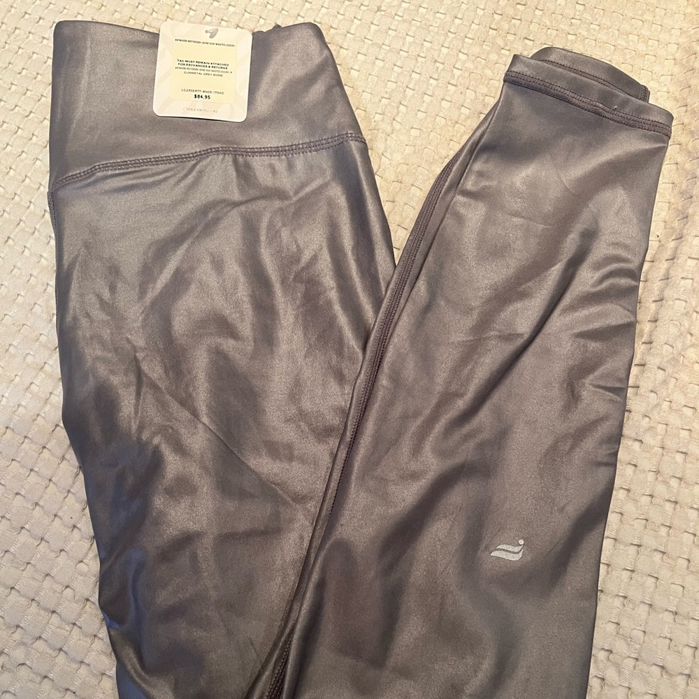 Shiny Silver Fabletics Leggings